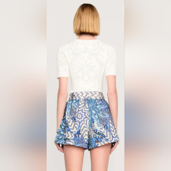 NEW! Marie Oliver, Crissy Jacquard Tee Shirt, Daisy (Ivory),Size Large,MSRP $224 - Picture 3 of 11